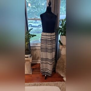 Calvin Klein Striped Maxi DRESS  in Navy and Cream